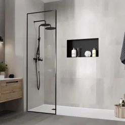 Duschnische 60x30 cm Schwarz aus Edelstahl Unterputz Rahmen Wandnische Duschablage LuxeBath-ECD Germany Hot