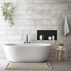 Duschnische 60x30 cm Schwarz aus Edelstahl Unterputz Rahmen Wandnische Duschablage LuxeBath-ECD Germany Hot