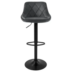 2er Set Barhocker 2x Grau Samtbezug mit Rückenlehne und Fußstütze höhenverstellbar 62-82cm ML-Design-ECD Germany Clearance