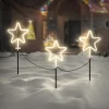 3er Set Gartenstecker Stern 58 cm für Innen & Außen Lichterkette für Weihnachten-ECD Germany Online