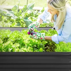 2er Set Hochbeet 90x90x30 cm Anthrazit aus Metall ML-Design-ECD Germany Sale