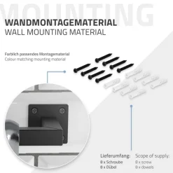 2er Set Kleiderstange Garderobe Wandmontage 30 x 60 cm Schwarz aus Stahl ML-Design-ECD Germany Outlet