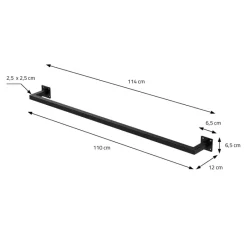2er Set Kleiderstange Garderobe Wandmontage 12 x 110 cm Schwarz aus Stahl ML-Design-ECD Germany Discount