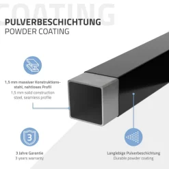 2er Set Kleiderstange Garderobe Wandmontage 30 x 90 cm Schwarz aus Stahl ML-Design-ECD Germany Clearance