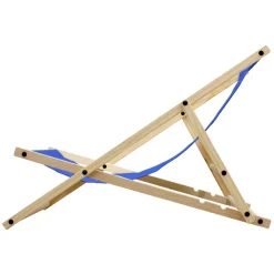 2er Set Liegestuhl klappbar Dunkelblau Holz verstellbare Rückenlehne bis 120 kg Sonnenliege Gartenliege Strandliege-ECD Germany Outlet