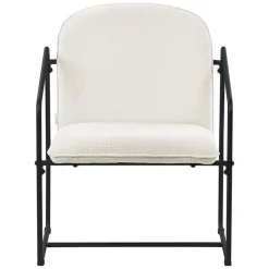 2er Set Sessel Beige mit schwarzem Stahlgestell Relaxsessel mit Arm-& Rückenlehne ML-Design-ECD Germany Best