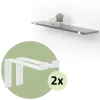 2er Set Wandkonsole Regalhalterung 2x 250 x 145 mm Weiß aus Stahl ML-Design-ECD Germany Best