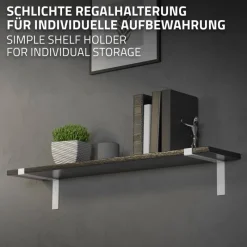 2er Set Wandkonsole Regalhalterung 2x 250 x 145 mm Weiß aus Stahl ML-Design-ECD Germany Best