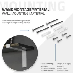 2er Set Wandkonsole Regalhalterung 2x 250 x 145 mm Weiß aus Stahl ML-Design-ECD Germany Best