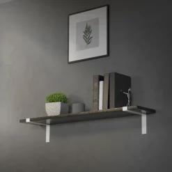 2er Set Wandkonsole Regalhalterung 2x 250 x 145 mm Weiß aus Stahl ML-Design-ECD Germany Best