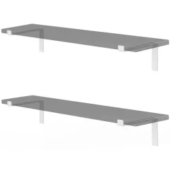 2er Set Wandkonsole Regalhalterung 2x 250 x 145 mm Weiß aus Stahl ML-Design-ECD Germany Best