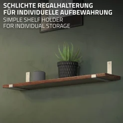 2er Set Wandkonsole Regalhalterung 2x 200 x 140 mm Grau Stahl ML-Design-ECD Germany Sale