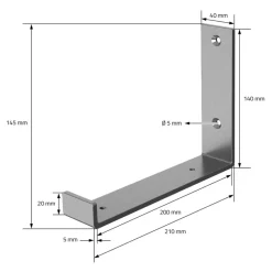 2er Set Wandkonsole Regalhalterung 2x 200 x 140 mm Grau Stahl ML-Design-ECD Germany Sale