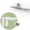 2er Set Wandkonsole Regalhalterung 2x 200 x 145 mm Weiß aus Stahl ML-Design-ECD Germany New