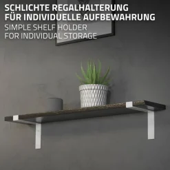2er Set Wandkonsole Regalhalterung 2x 200 x 145 mm Weiß aus Stahl ML-Design-ECD Germany New