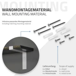 2er Set Wandkonsole Regalhalterung 2x 200 x 145 mm Weiß aus Stahl ML-Design-ECD Germany New