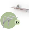 2er Set Wandkonsole Regalhalterung 2x 240 x 240 mm Silber aus Aluminium ML-Design-ECD Germany Best