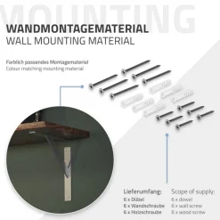 2er Set Wandkonsole Regalhalterung 2x 240 x 240 mm Silber aus Aluminium ML-Design-ECD Germany Best