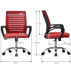 Ergonomischer Bürostuhl mit Armlehnen Netzgewebe Rot mit Rollen ML-Design-ECD Germany Discount