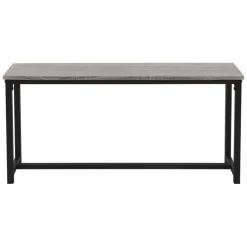 Esszimmergruppe mit 2 Bänken 3-Teilig mit Esstisch Eiche Grau Stahlgestell ML-Design-ECD Germany Best