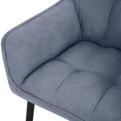 Esszimmerstuhl 2er Set Blau aus Frotteestoff mit dickem gepolsterter Sitz ML-Design-ECD Germany Outlet