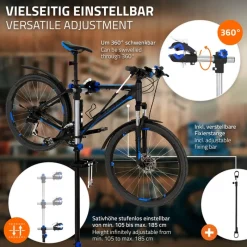 Fahrrad Montageständer Reparaturständer auch für E-Bikes bis 50 kg höhenverstellbar 360° drehbar aus Stahl-ECD Germany