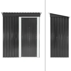 Gerätehaus 150x184x76 cm Grau aus Metall ML-Design-ECD Germany Best