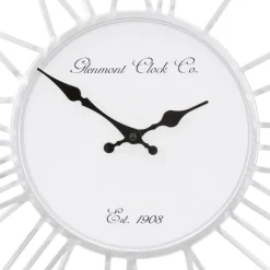 Große Wanduhr Ø 85 cm Weiß/Natur aus Holz mit römischen Ziffern WOMO-Design-ECD Germany New