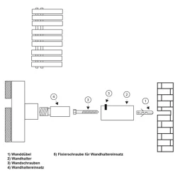 Halterung für Designheizkörper Chrom für gerade Modelle LuxeBath-ECD Germany Online