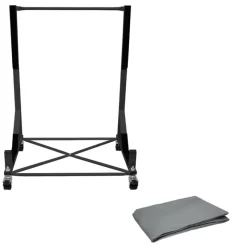 Hardtopständer mit 4 feststellbaren Rollen Schwarz aus Stahl und Hardtop Cover-ECD Germany Best