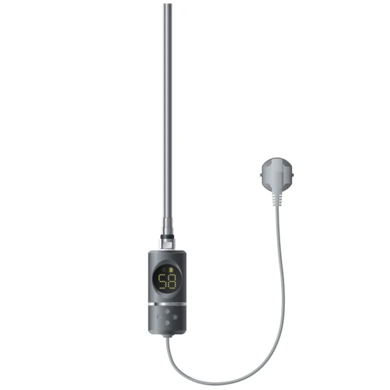 Heizstab 1200W Anthrazit mit Thermostat und LCD Bildschirm LuxeBath-ECD Germany