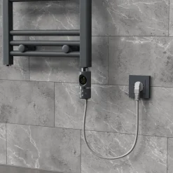 Heizstab 1200W Anthrazit mit Thermostat und LCD Bildschirm LuxeBath-ECD Germany