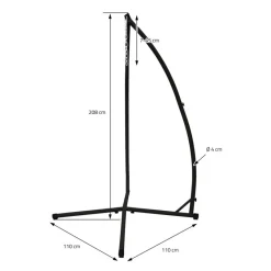 Hängesessel mit Gestell Ø 80cm Beige aus Baumwolle bis 120 kg ML-Design-ECD Germany Sale