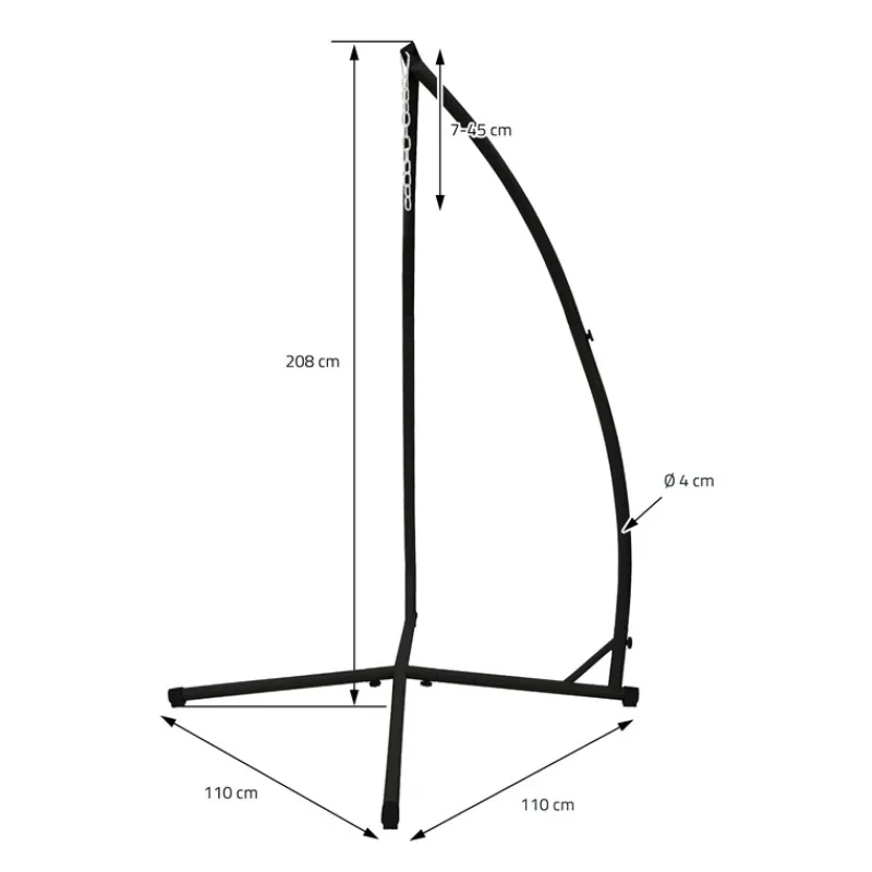 Hängesessel mit Gestell Ø 80cm Beige aus Baumwolle bis 120 kg ML-Design-ECD Germany Sale