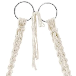 Hängesessel mit Gestell Ø 80cm Beige aus Baumwolle bis 120 kg ML-Design-ECD Germany Sale