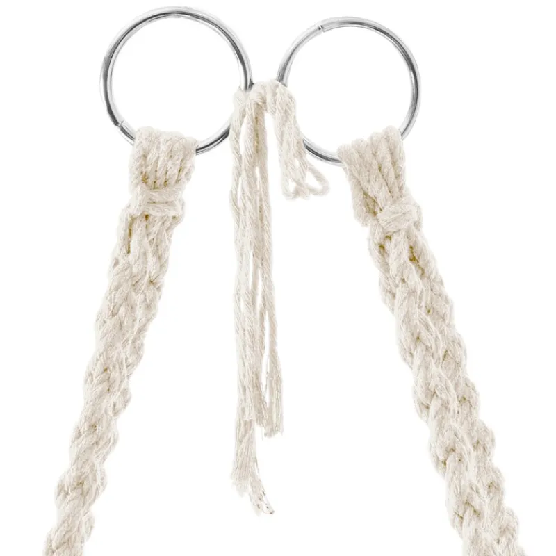 Hängesessel mit Gestell Ø 80cm Beige aus Baumwolle bis 120 kg ML-Design-ECD Germany Sale