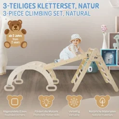 3in1 Kletterdreieck mit Rutsche & Kletterbogen aus Holz von Joyz-ECD Germany Hot