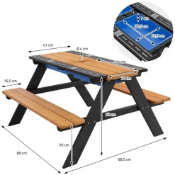 Kindersitzgarnitur Kindersitzgruppe Naturbraun, Schwarz, Tanne, massiv, 35 x 7 x 25,5 cm ML-Design-ECD Germany Hot