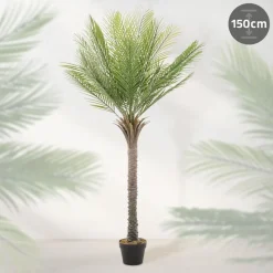 Künstliche Palme 150 cm Tropische Kunstpalme im Topf ML-Design-ECD Germany