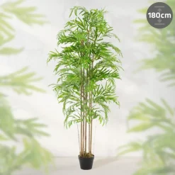Künstlicher Bambus 180 cm Kunstpflanze mit Echtholzstamm ML-Design-ECD Germany Online