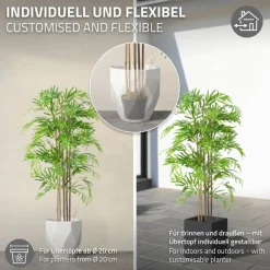 Künstlicher Bambus 150 cm Kunstpflanze mit Echtholzstamm ML-Design-ECD Germany Online