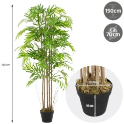 Künstlicher Bambus 150 cm Kunstpflanze mit Echtholzstamm ML-Design-ECD Germany Online
