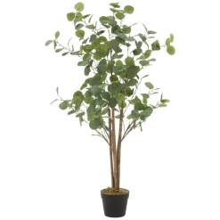 Künstlicher Eukalyptusbaum 120 cm Kunstpflanze mit Naturholzstamm ML-Design-ECD Germany Sale