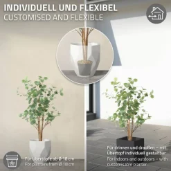Künstlicher Eukalyptusbaum 120 cm Kunstpflanze mit Naturholzstamm ML-Design-ECD Germany Sale