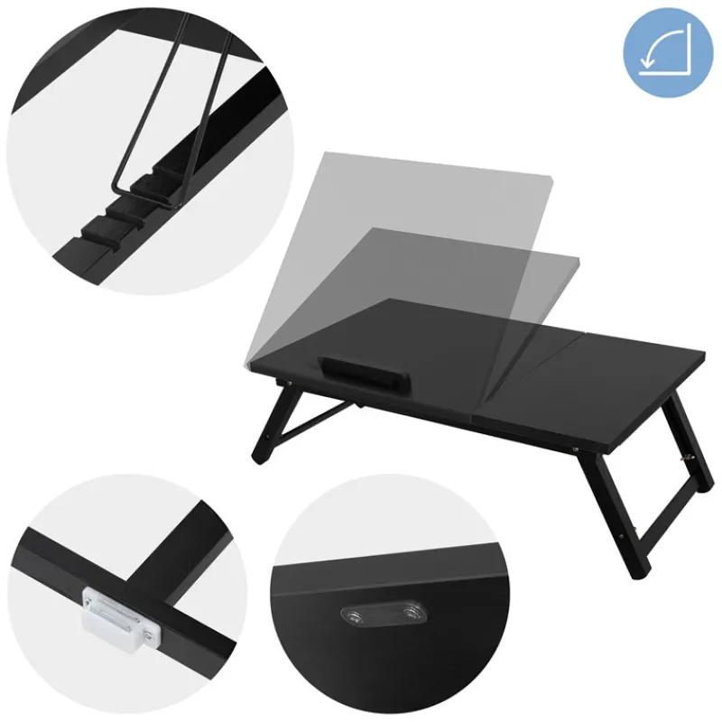 Laptoptisch klappbar Schwarz aus Holz ML-Design-ECD Germany Clearance