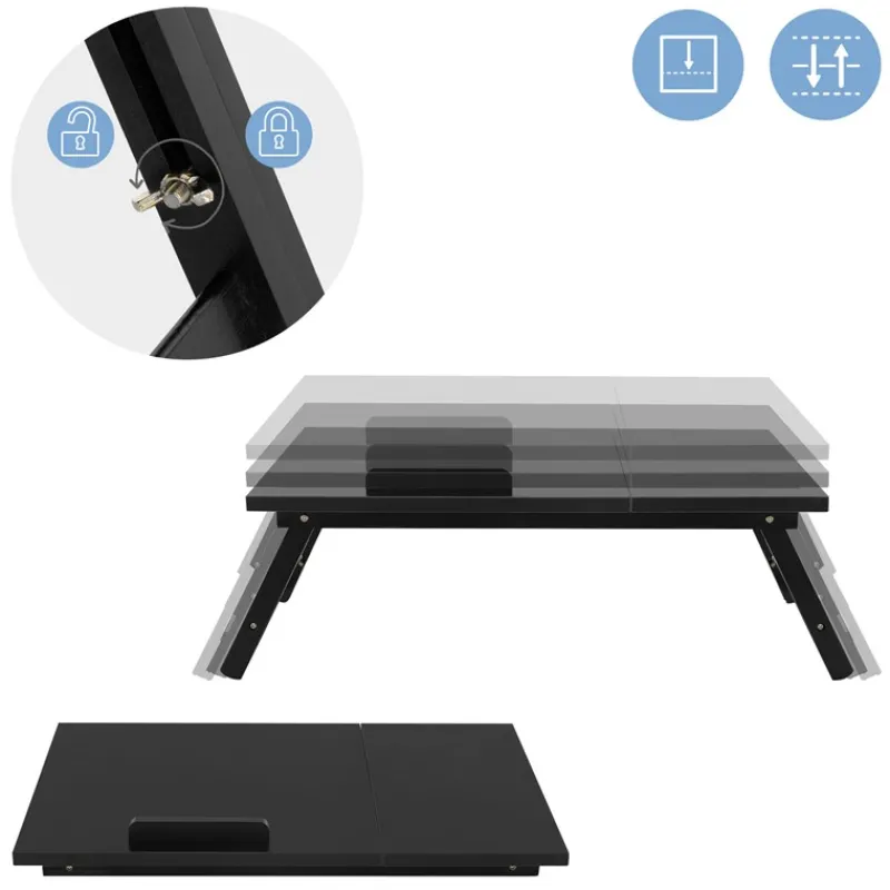 Laptoptisch klappbar Schwarz aus Holz ML-Design-ECD Germany Clearance