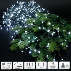 LED Cluster Lichterkette 8 m mit 400 LEDs Kaltweiß IP44-ECD Germany Sale