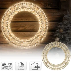 Lichterkranz für Weihnachten 58 cm warmweiß 960 LEDs IP44 Innen/Außen-ECD Germany Clearance