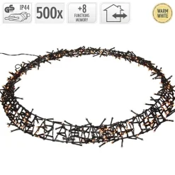 Lichterkranz für Weihnachten Ø58cm Warmweiß 500 LEDs IP44 Innen/Außen-ECD Germany New
