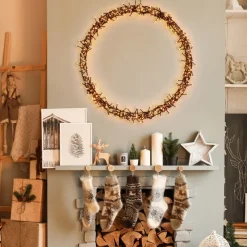 Lichterkranz für Weihnachten Ø58cm Warmweiß 500 LEDs IP44 Innen/Außen-ECD Germany New